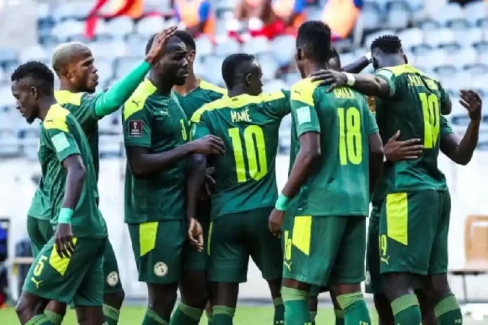 Des joueurs du SÃ©nÃ©gal qui cÃ©lÃ¨brent un but